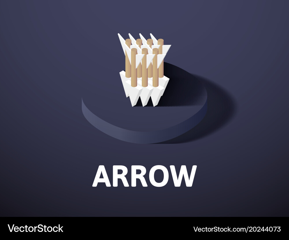 Arrow isometric icon isolated on color background vector image
