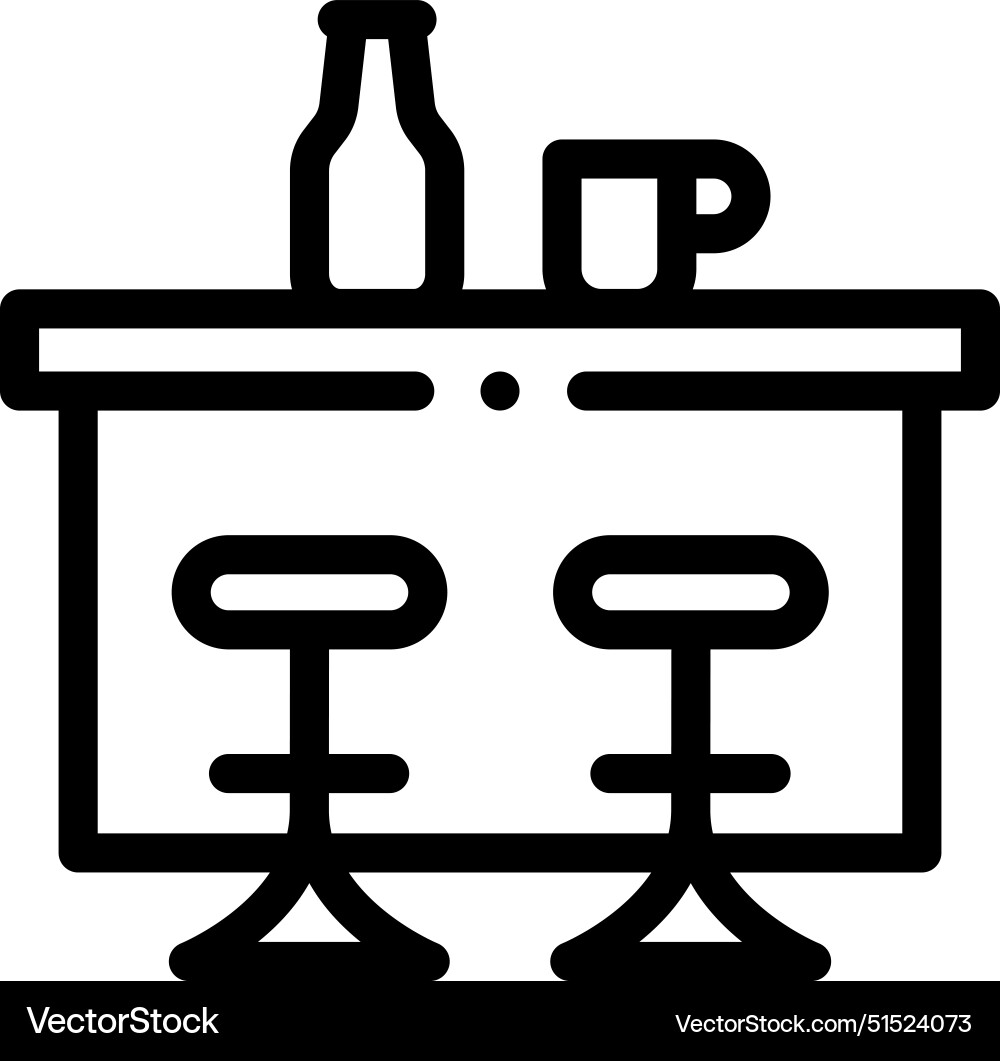 Bar counter icon thin linear style design Bar counter icon thin linear style design vector image