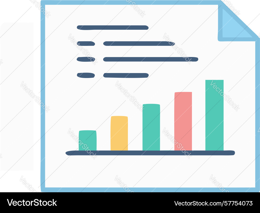 Business report with graph and data design vector image