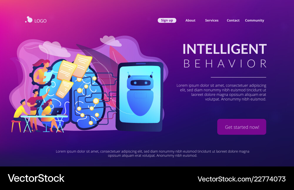 Chatbot passing the turing testconcept landing Chatbot passing the turing testconcept landing Vector Image
