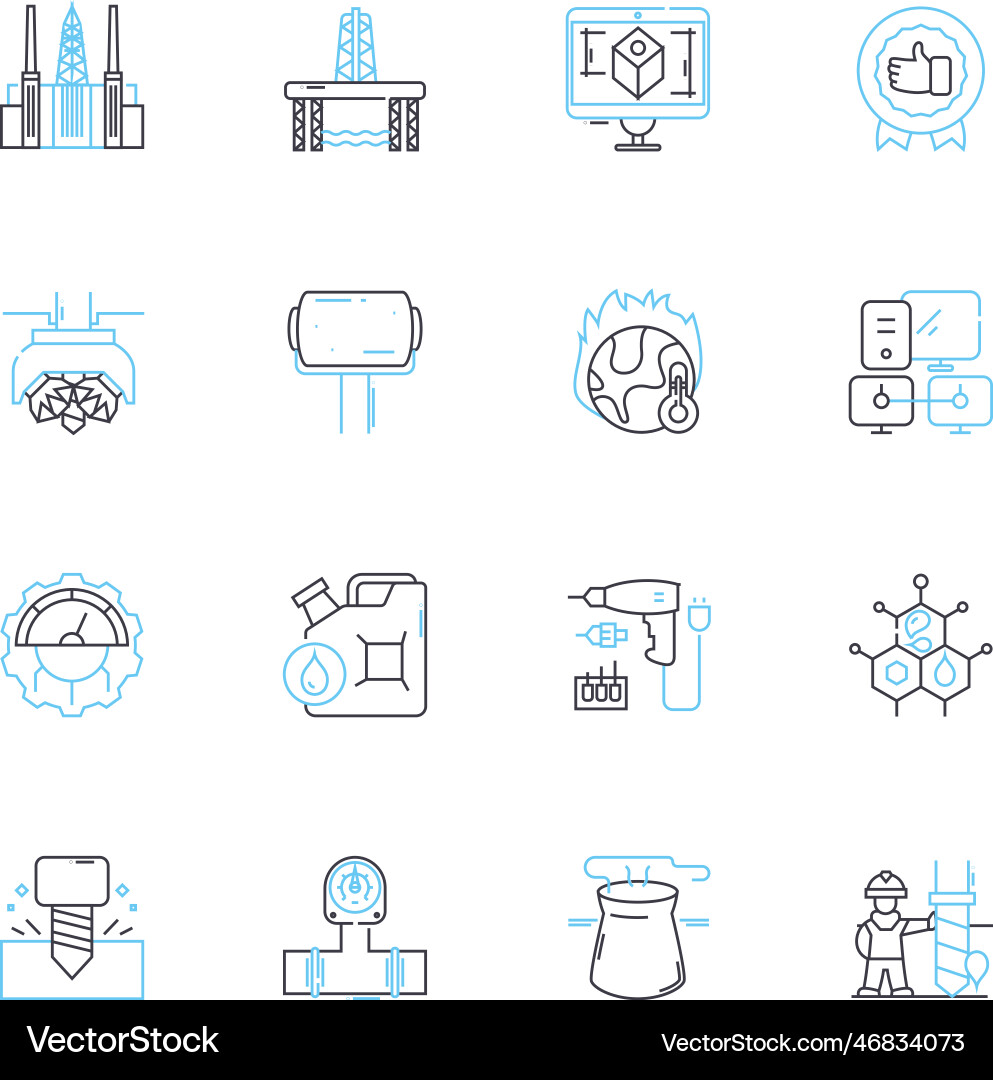 Cognitive computing linear icons set intelligence Cognitive computing linear icons set intelligence vector image