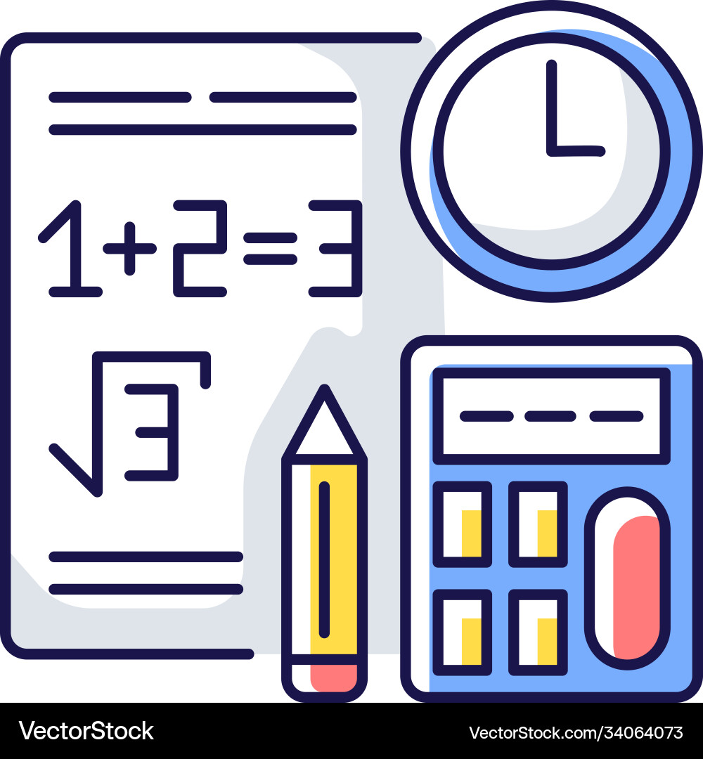 Computational exam rgb color icon Computational exam rgb color icon vector image