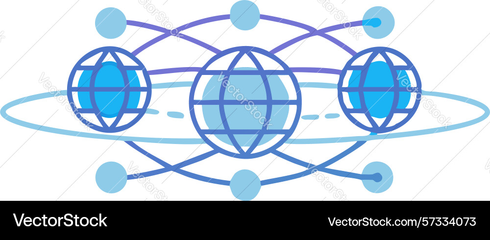 Connected node network data chain digital link vector image
