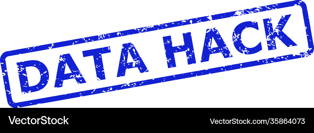 Data hack seal with rubber style and rounded rect Vector Image