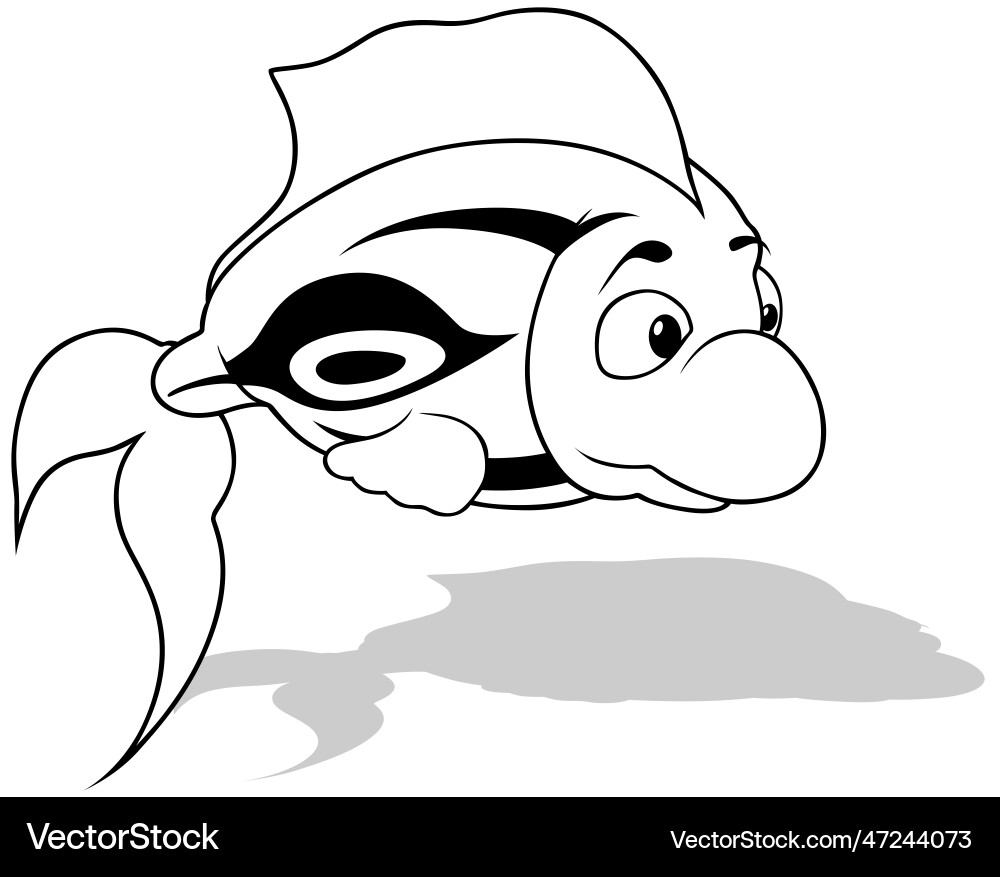 Drawing of an oceanic striped fish Vector Image