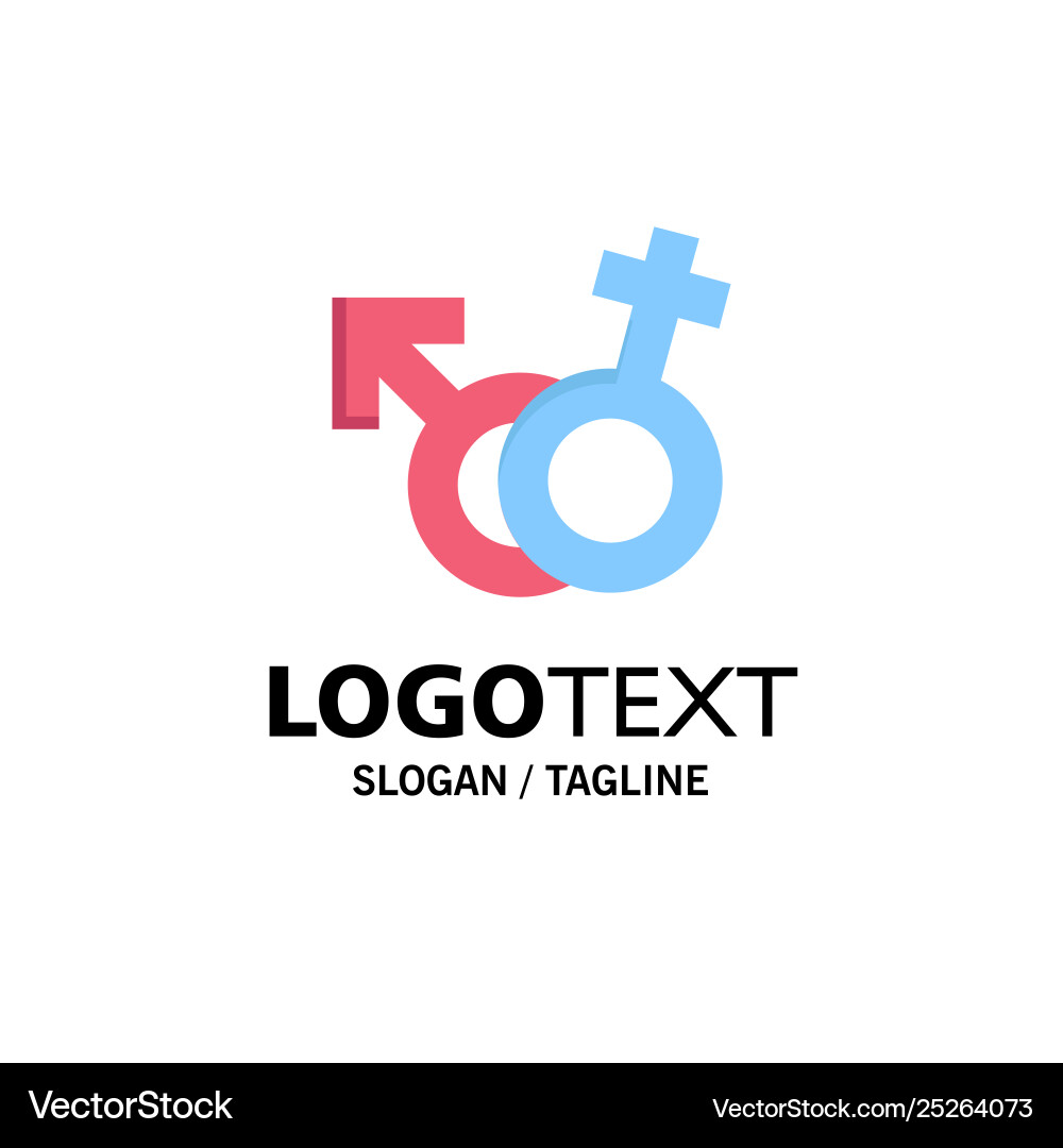 Gender symbol male female business logo template Gender symbol male female business logo template vector image