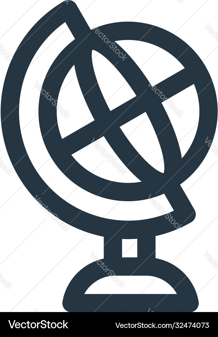 Globe icon editable stroke linear Globe icon editable stroke linear vector image
