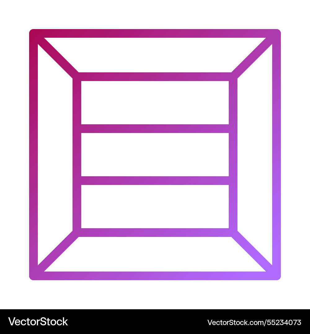 Gradient rectangle 3d frame geometric Gradient rectangle 3d frame geometric vector image