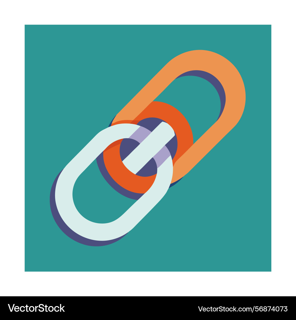 Interlocking chain links in retro style vector image