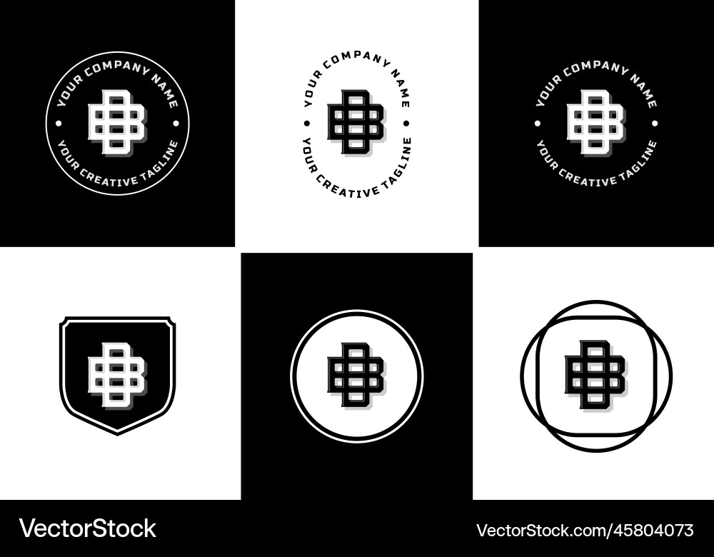 Letters bd or db monogram template logo initial vector image