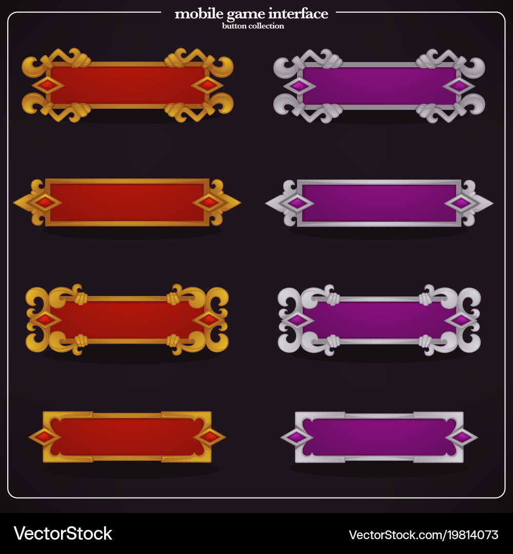 Mobile Game UI Elements vector image