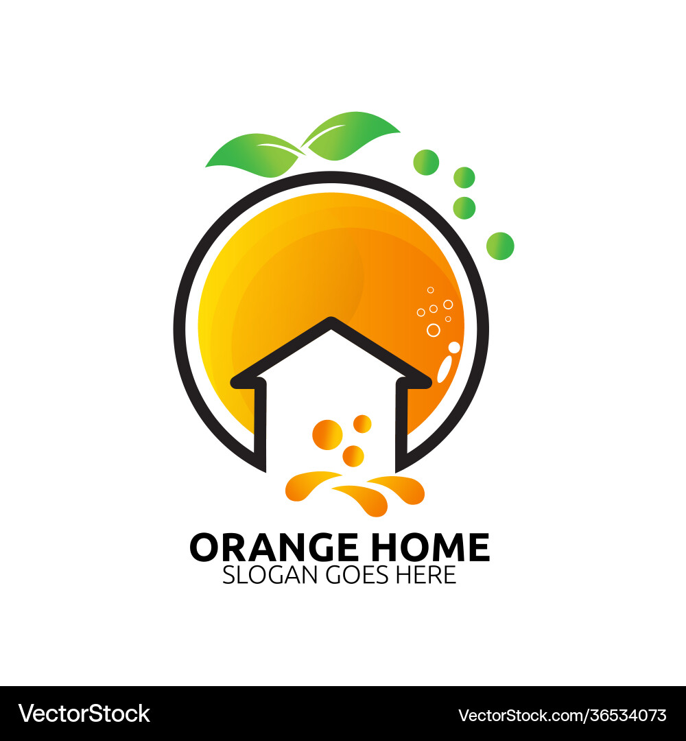 Orange home logo concept icon element Orange home logo concept icon element vector image