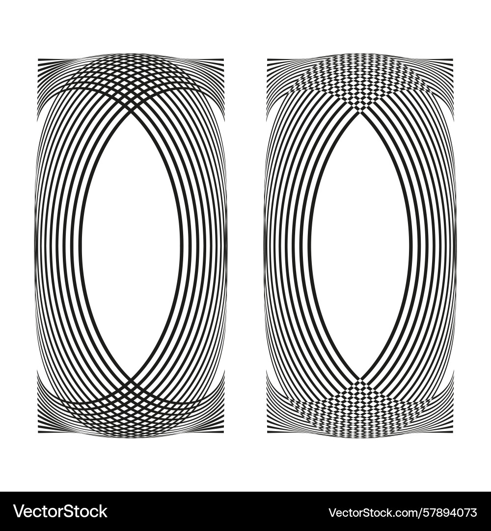 Oval shape patterns abstract line fills geometric Oval shape patterns abstract line fills geometric vector image