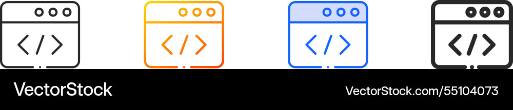 Programming iconthin linear gradient blue stroke Programming iconthin linear gradient blue stroke Vector Image