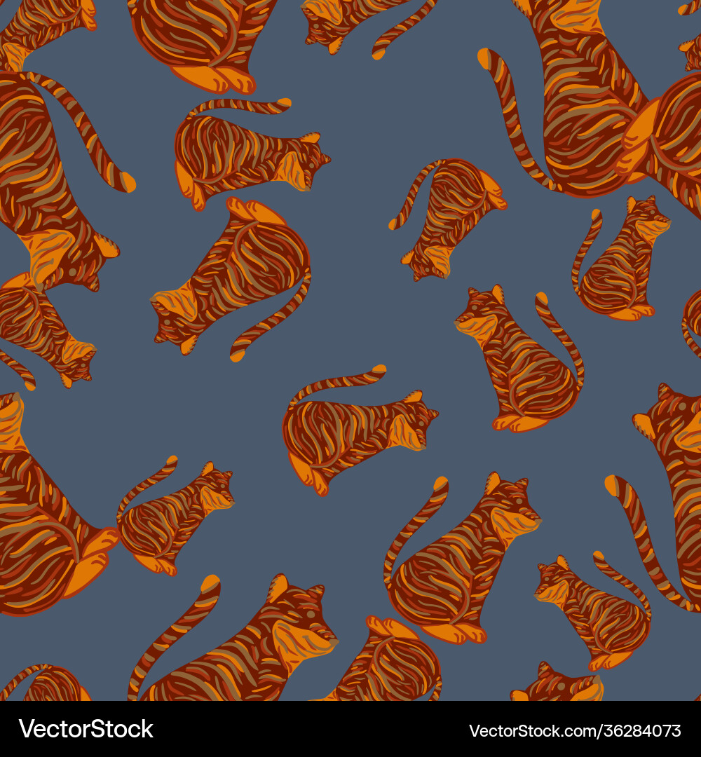 Random zoo seamless pattern in childish style Random zoo seamless pattern in childish style Vector Image