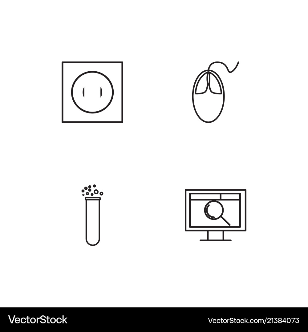 Science linear icons set simple outline Vector Image