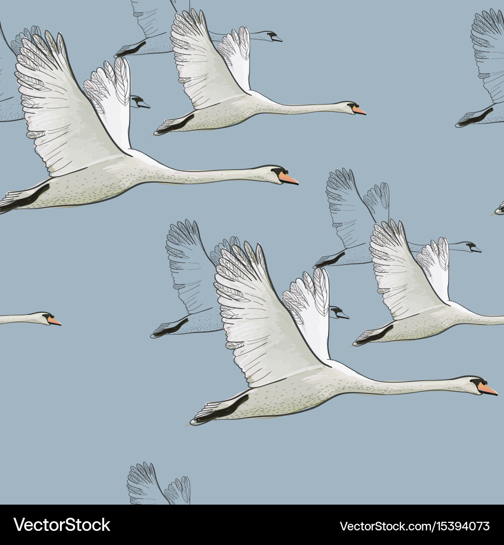 Seamless pattern of drawing flying Vector Image