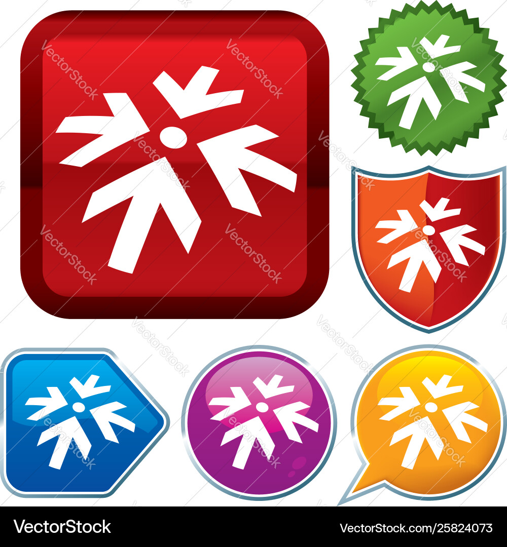 Set shiny icon series on buttons meeting point vector image