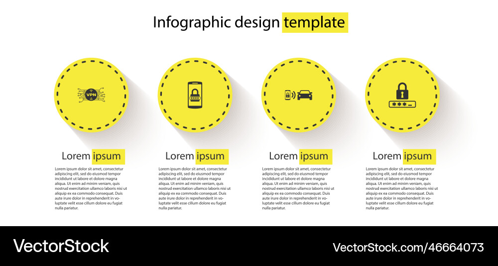 Set vpn with microchip circuit mobile vector image