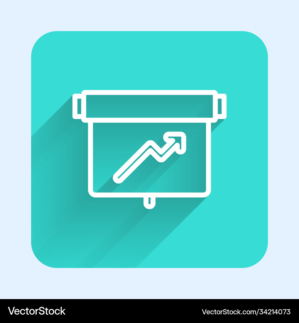 White line board with graph chart icon isolated Vector Image