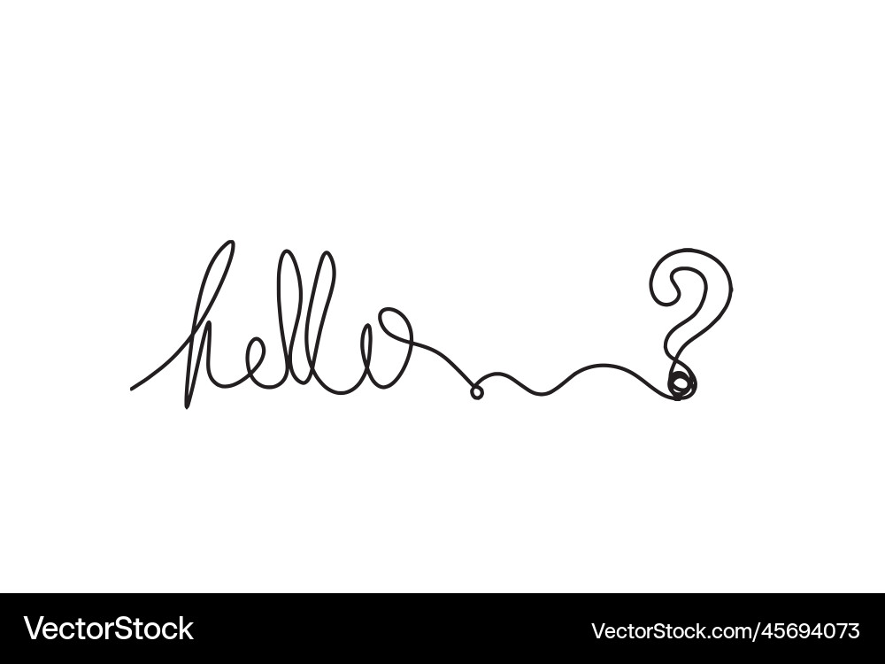 With question mark as continuous line drawing vector image