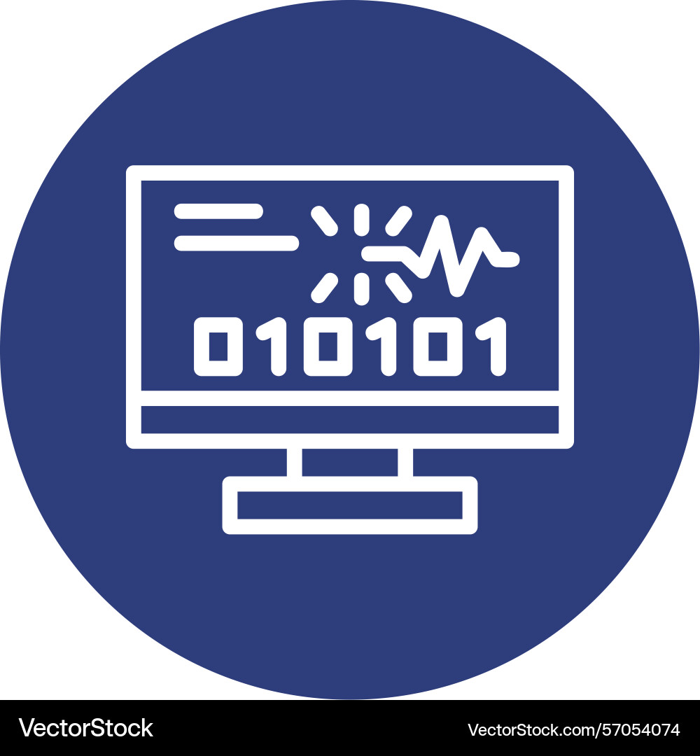 Byte spark line circle style icon design Vector Image