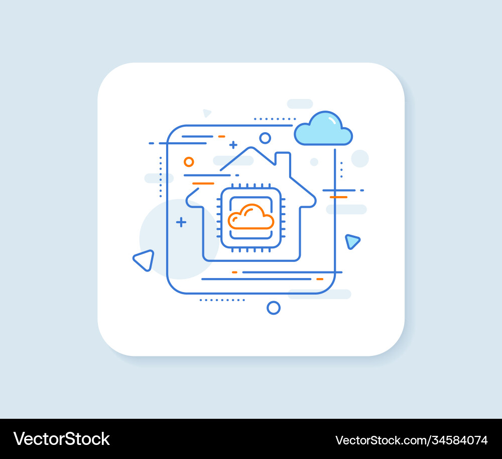 Cloud computing cpu line icon internet data Cloud computing cpu line icon internet data vector image