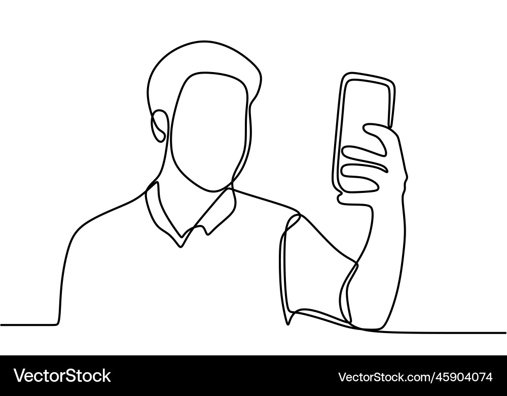 Continuous line drawing of man sitting while Continuous line drawing of man sitting while vector image