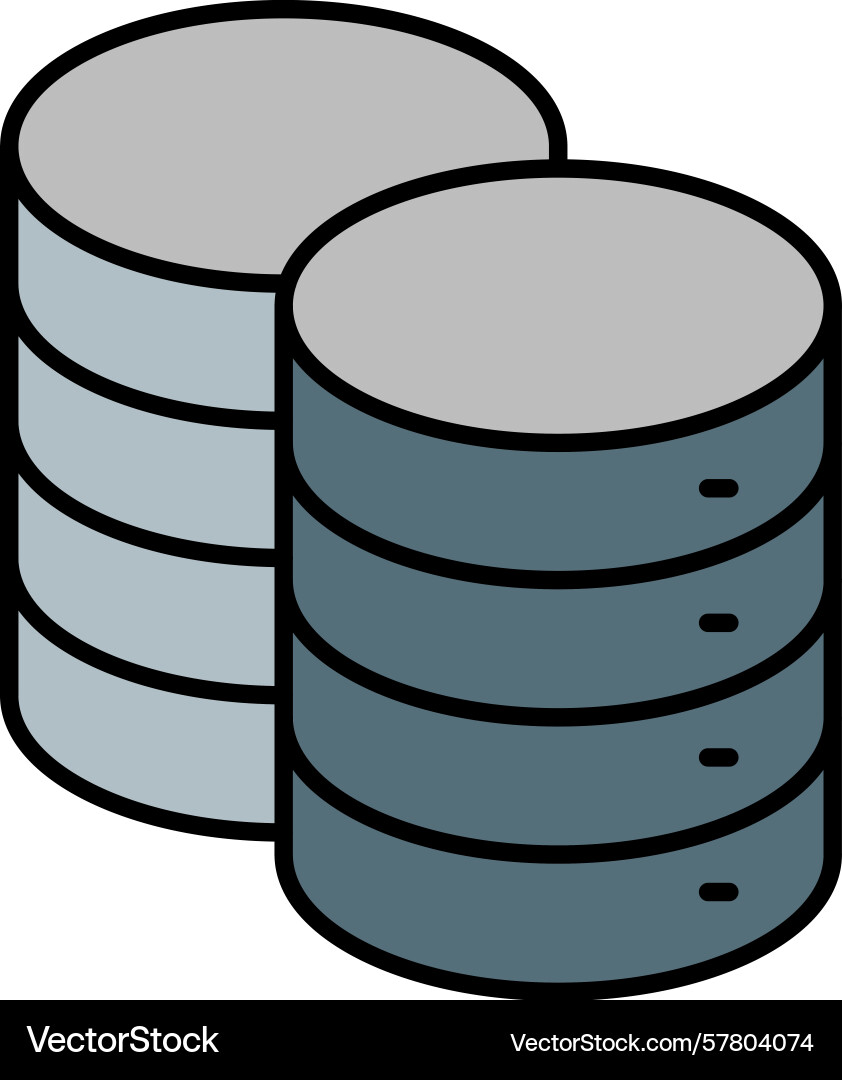 Database line filled icon Vector Image