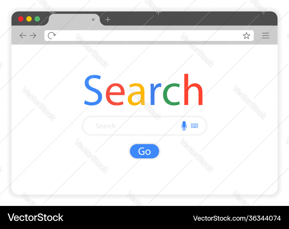 Flat style browser window on white background vector image