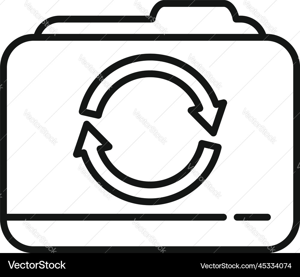 Folder recovery icon outline document data Folder recovery icon outline document data vector image
