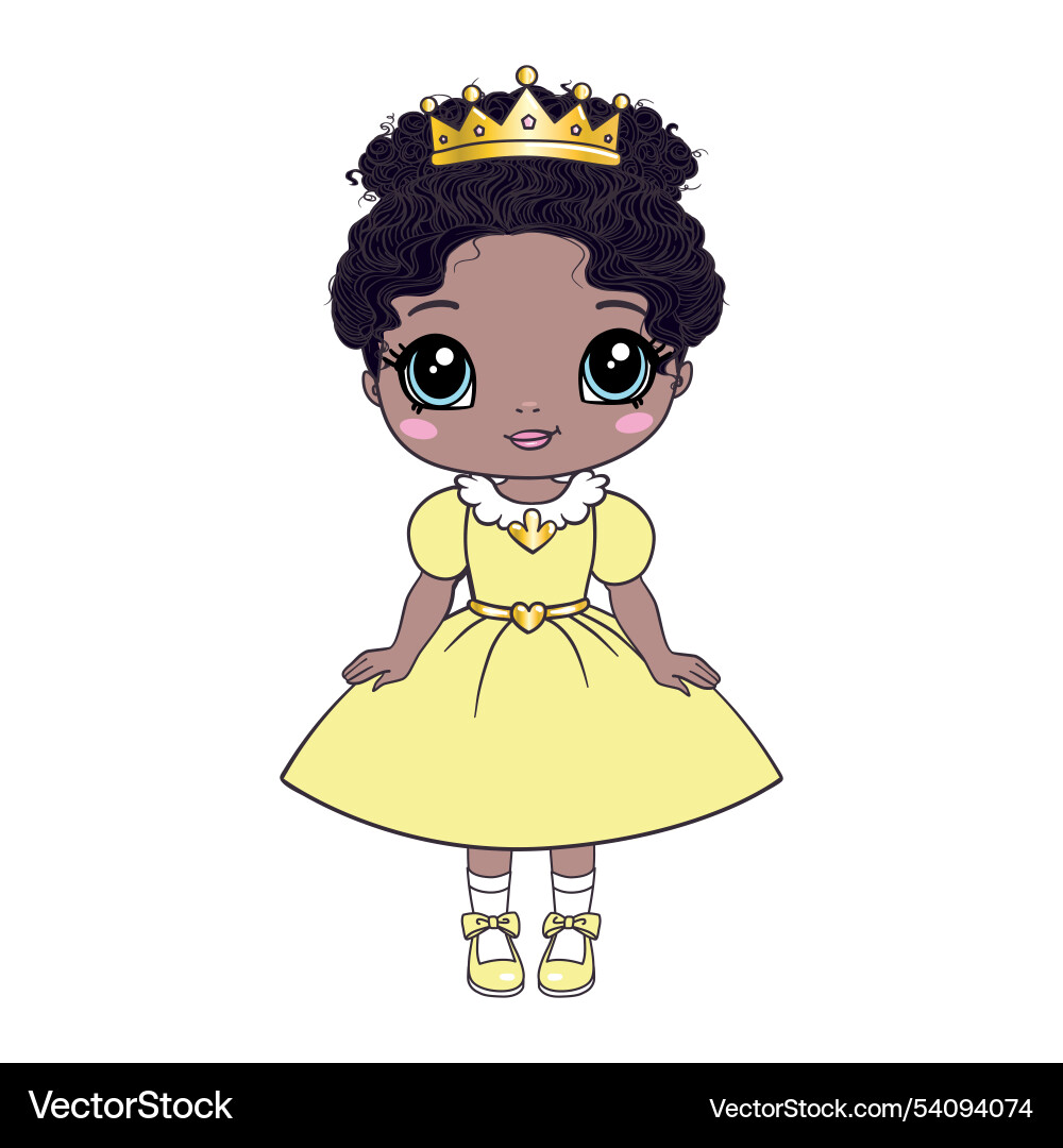 Girl doll is dark-skinned african Girl doll is dark-skinned african vector image
