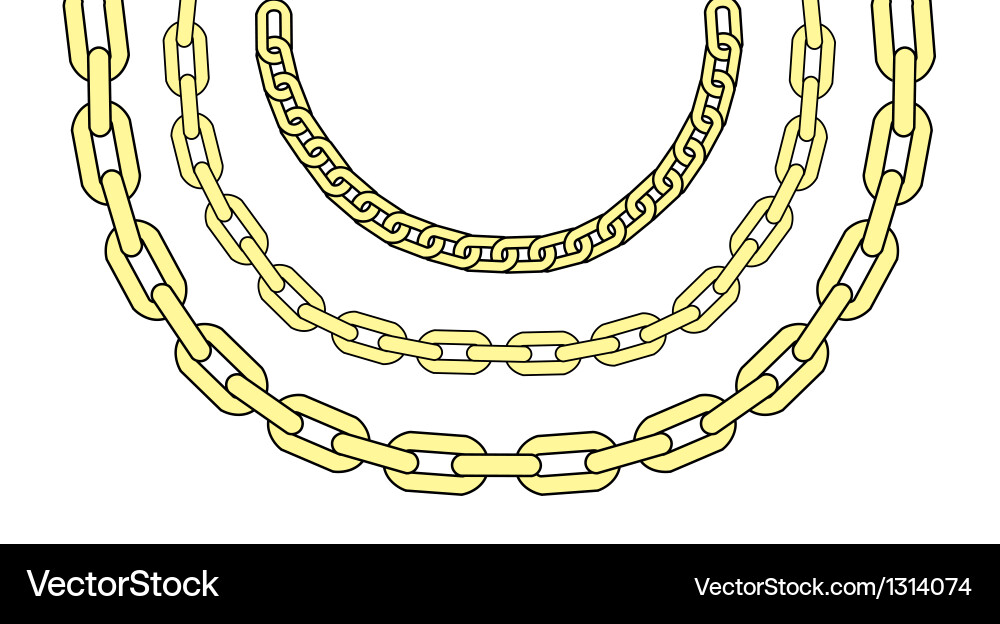 Gold chains Royalty Free Vector Image - VectorStock