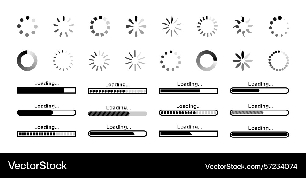 Loading icon circle load symbols progress bar Loading icon circle load symbols progress bar vector image
