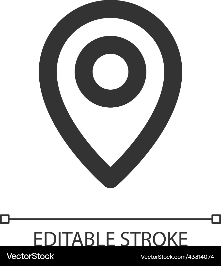 Location pin pixel perfect linear ui icon Location pin pixel perfect linear ui icon vector image