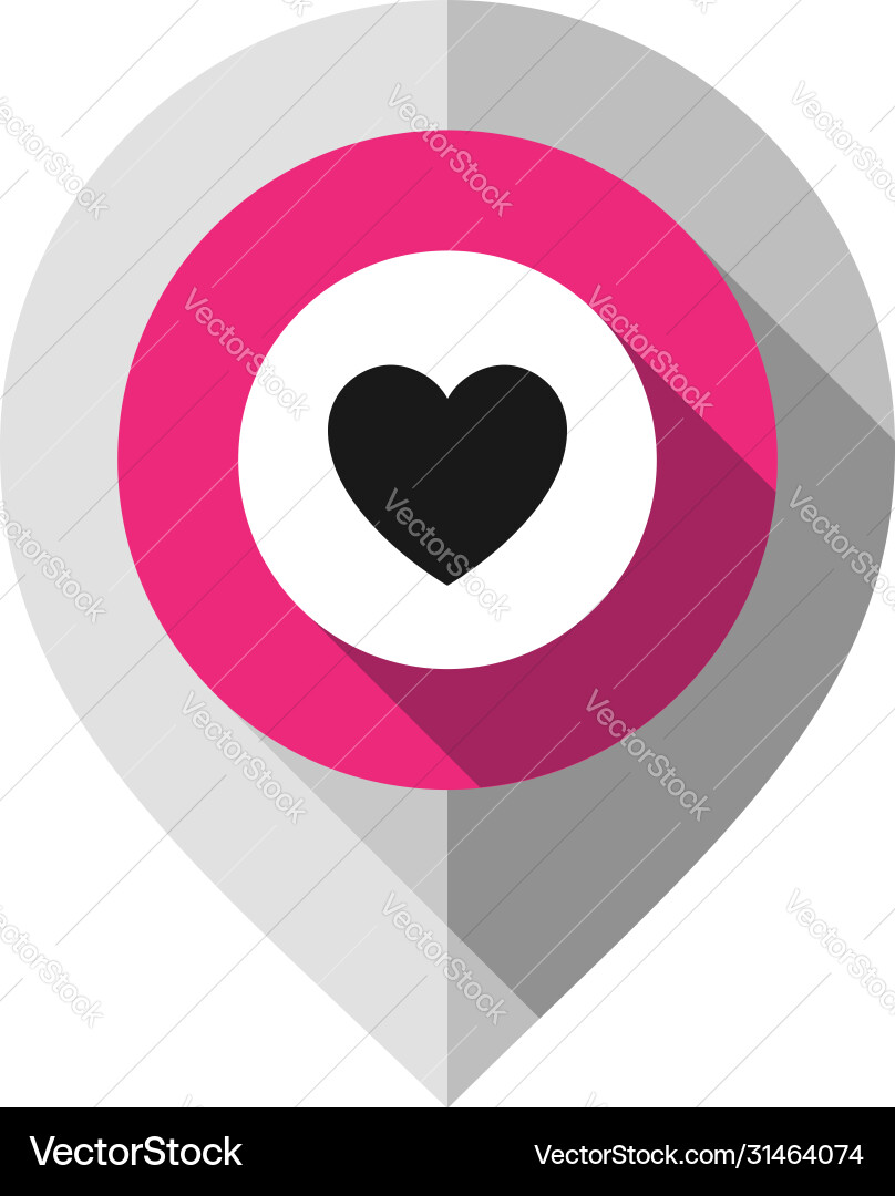 Map pin symbol heart gps pointer folded from Map pin symbol heart gps pointer folded from vector image