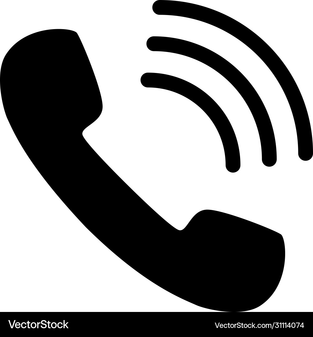 Phone number hang on call icon black vector image