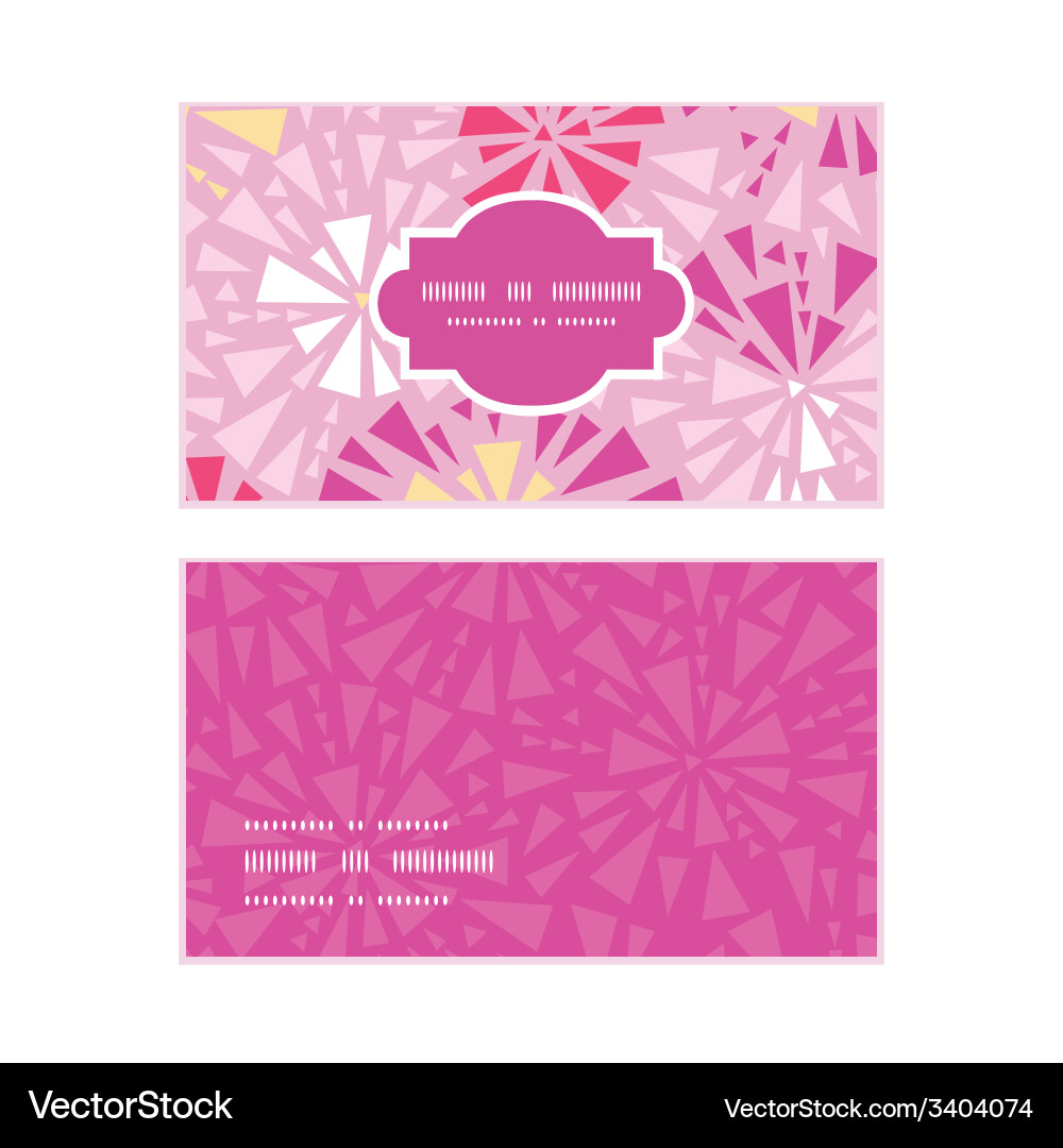 Pink abstract triangles horizontal frame pattern vector image