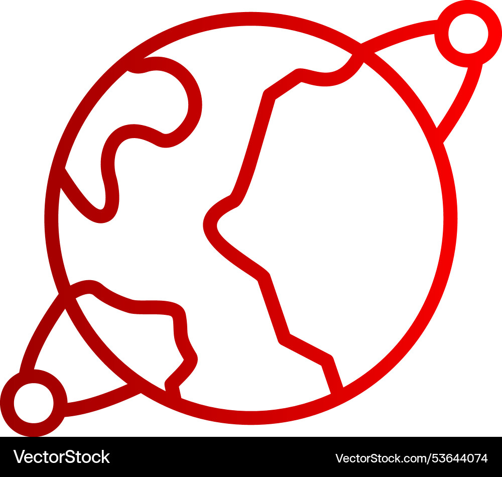 Planet line gradient icon Vector Image