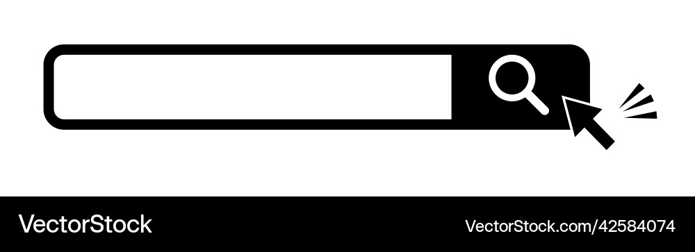 Search bar box and mouse cursor simple Search bar box and mouse cursor simple Vector Image