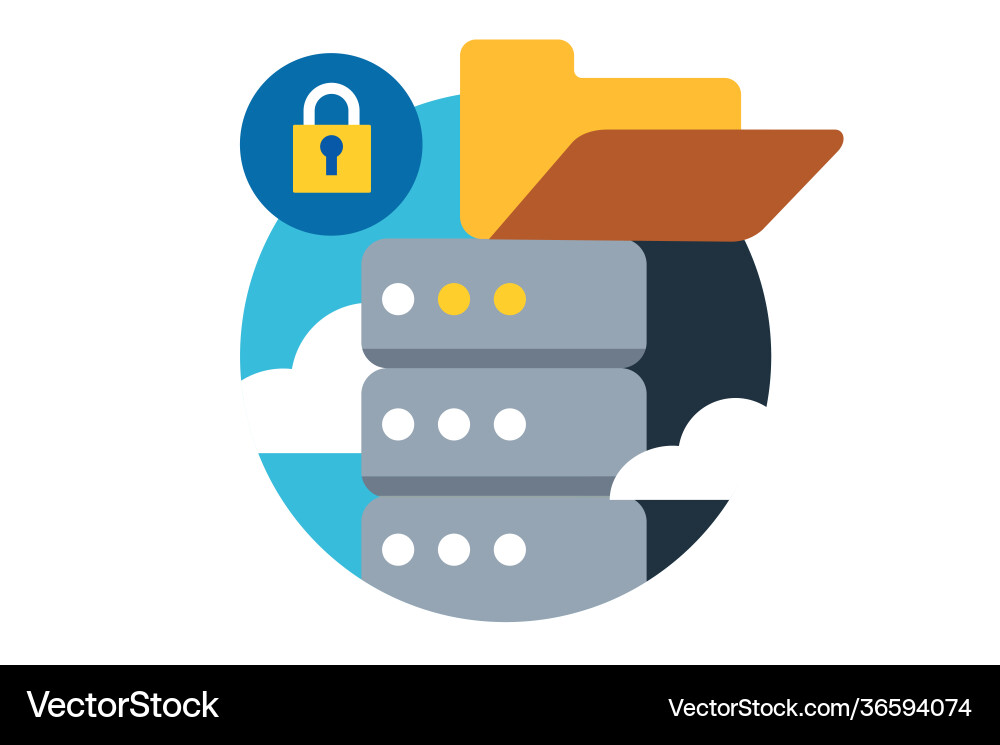 Secure Data Center Network vector image