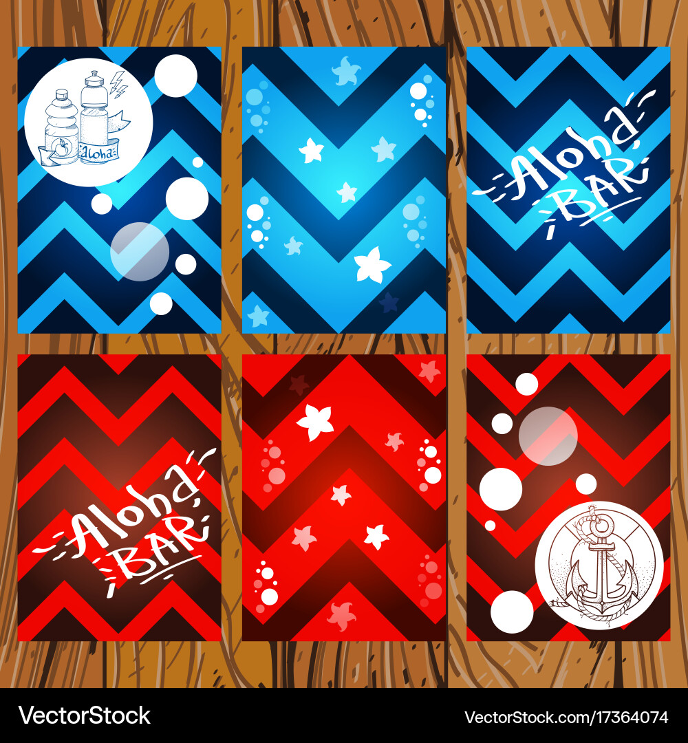 Set of seamless patterns in the form zigzags vector image
