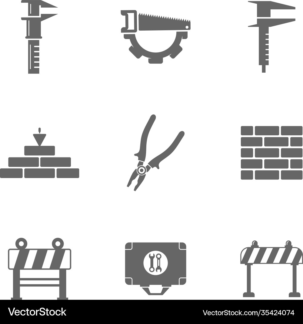 Set technical icon engineering simple Set technical icon engineering simple Vector Image