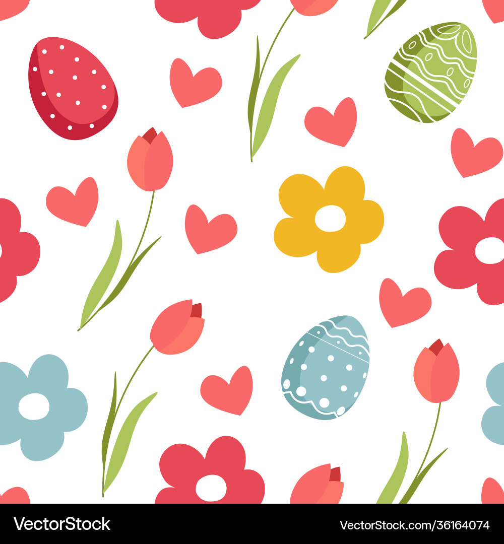 Spring Easter Tulip Pattern vector image