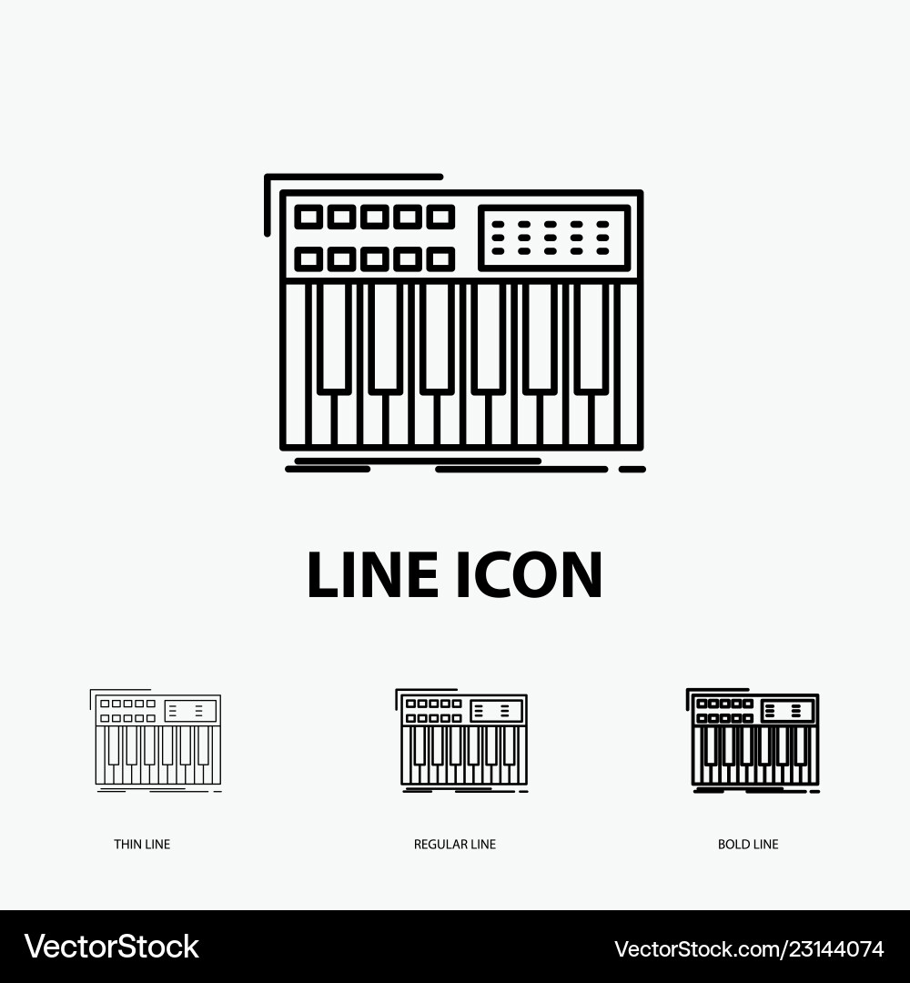 Synth keyboard midi synthesiser synthesizer icon vector image