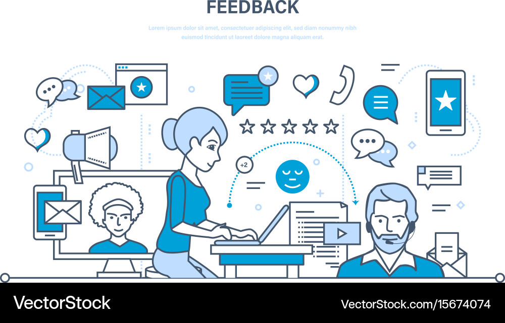 Tech Support & Feedback Analysis vector image