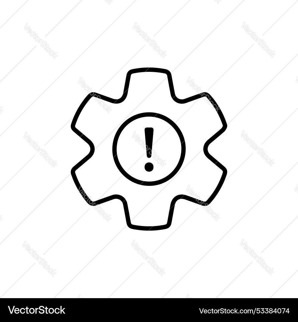 Technical warning icon set system failure error Technical warning icon set system failure error Vector Image