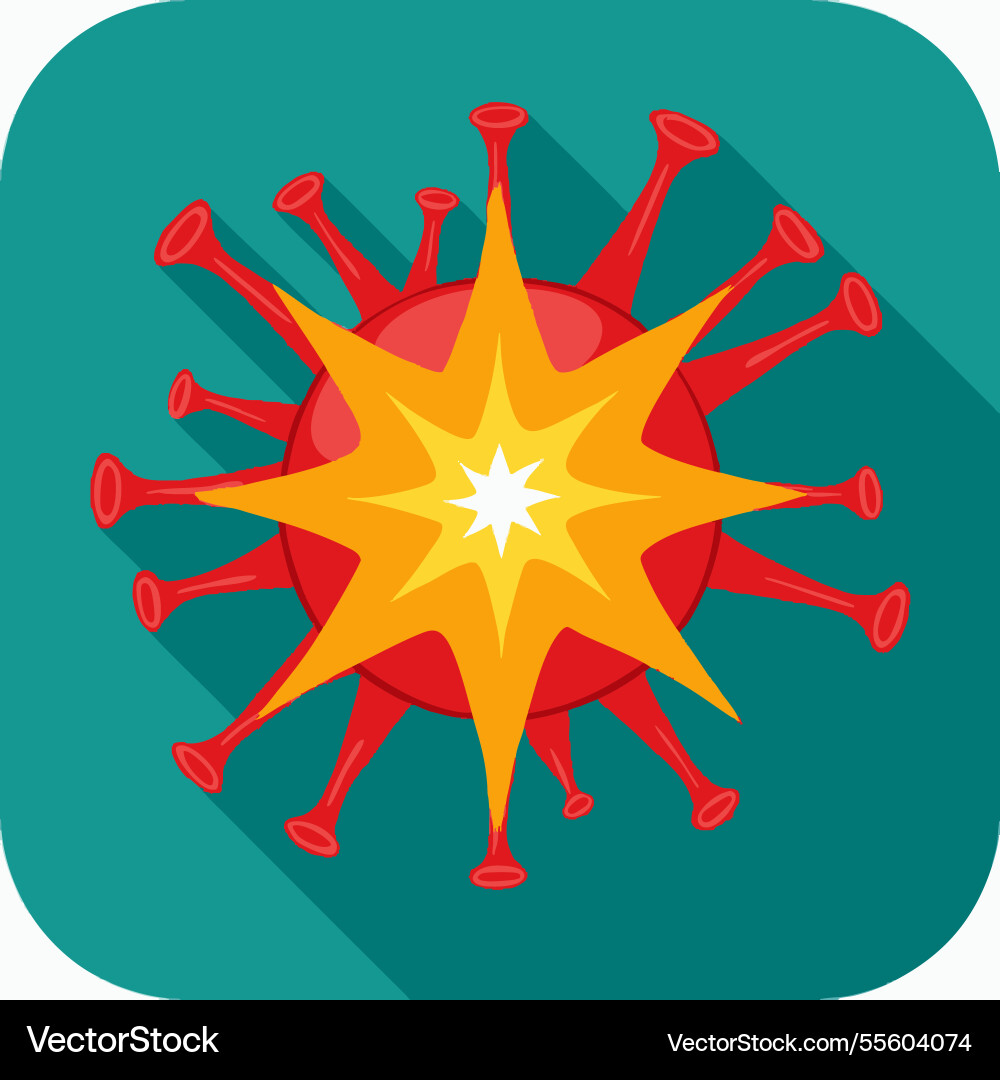 Virus with exploding star Virus with exploding star Vector Image