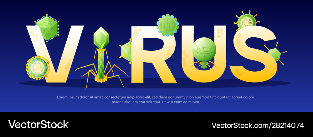 Viruses text header vector image