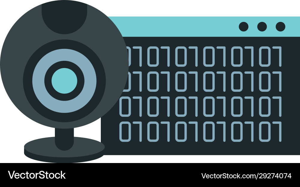 Webpage template with binary code numbers Vector Image